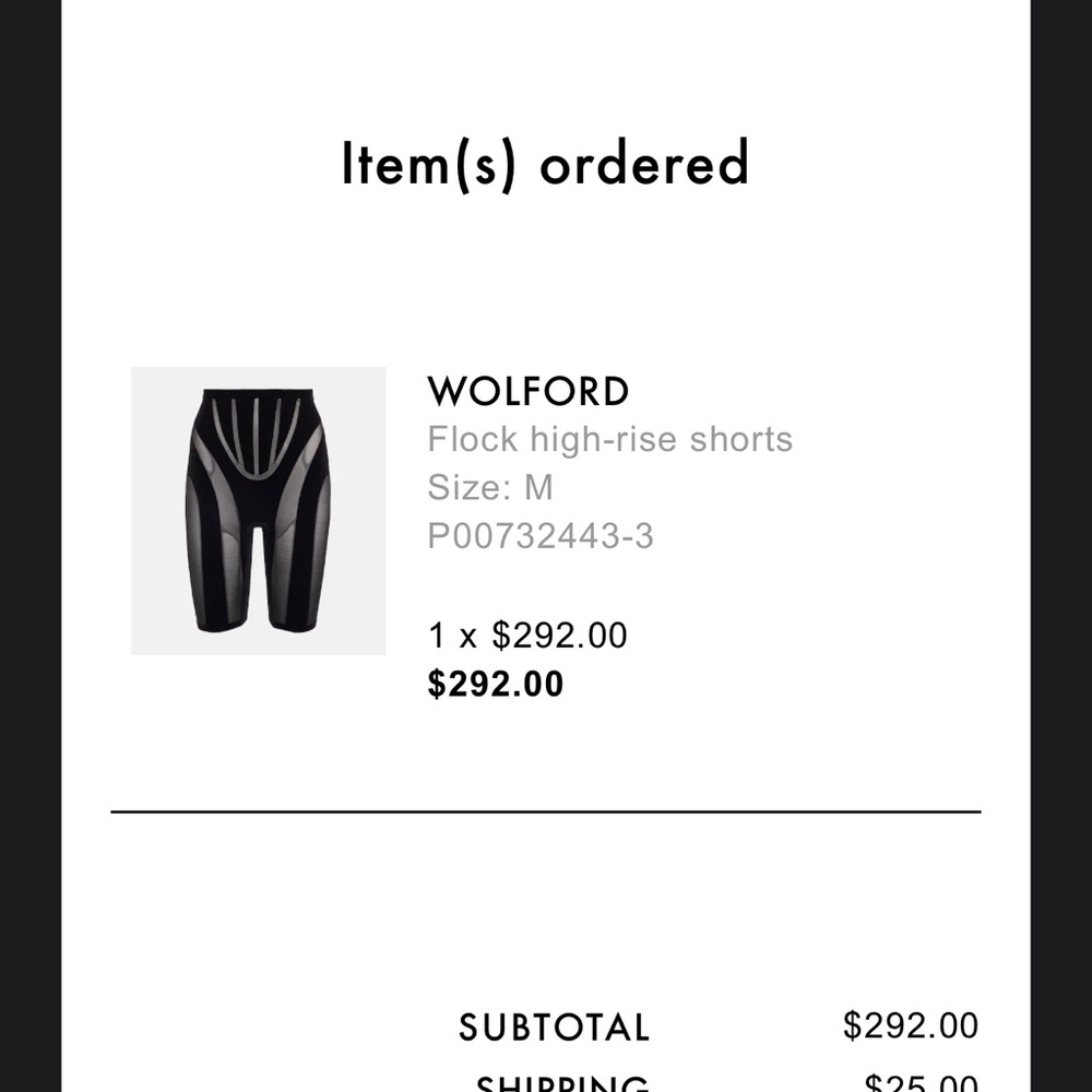 Wolford x Mugler Flock high-rise shorts